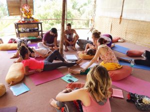 Yoga Training Students having a group discussion